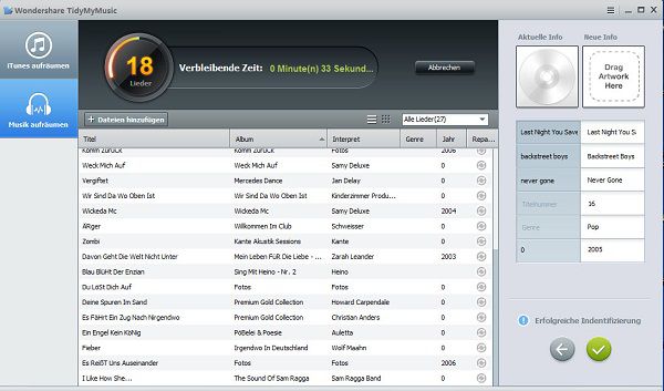 TidyMyMusic, iTunes Musik Daten automatisch reparieren