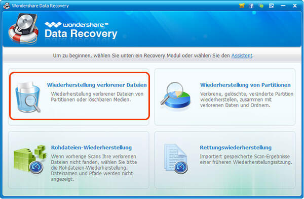 verlorene daten wiederherstellen standard modus
