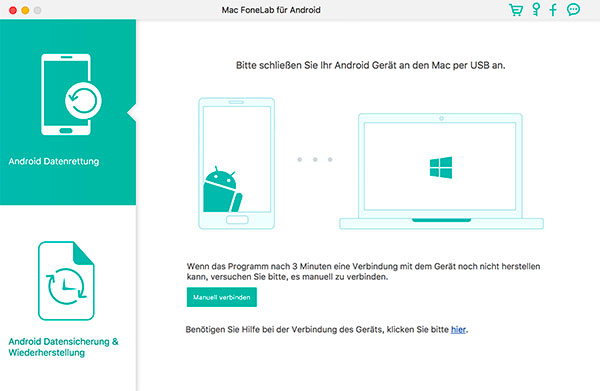 Android Daten wiederherstellen Mac, Vorschau und Android Daten wiederherstellen