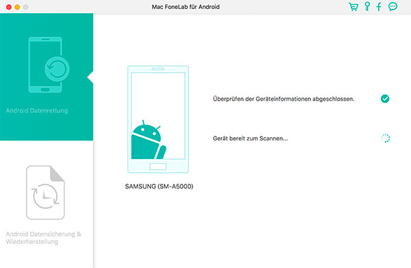 Android Daten wiederherstellen Mac, Vorschau und Android Daten wiederherstellen