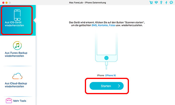 daten vom iphone ohne itunes backup oder icloud bakcup wiederherstellen mac