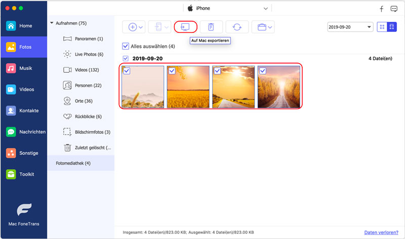 fotos vom iphone zum mac übertragen