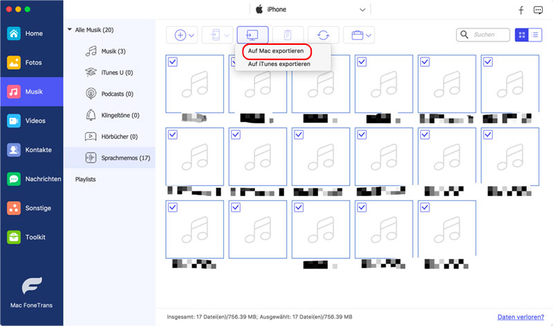 sprachmemos vom iphone zum mac übertragen