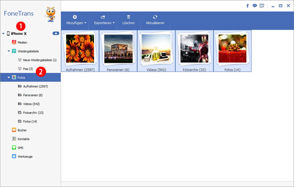 So übertragen Sie mit FoneTrans alle Fotos vom iPhone auf den PC
