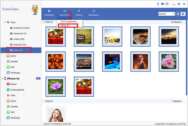 So übertragen Sie mit FoneTrans ausgewählte Fotos vom iPhone ein anderes iPhone