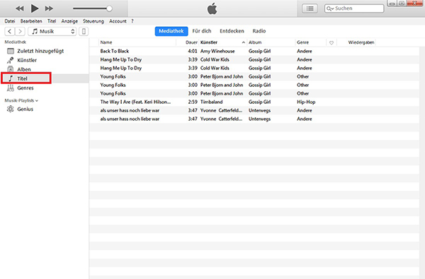 musik vom iphone in itunes kopieren
