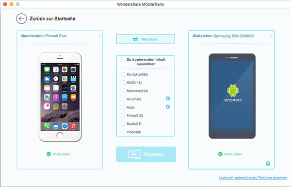 MobileTrans für Mac Scrennshot