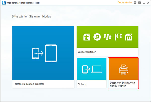 MobilTrans, Daten vom alten Handy löschen