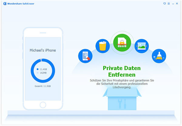 SafeEraser, Private Daten entfernen