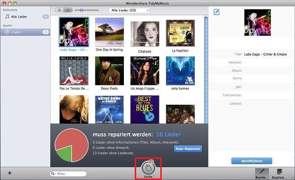 tidymymusik für mac, duplikate finden